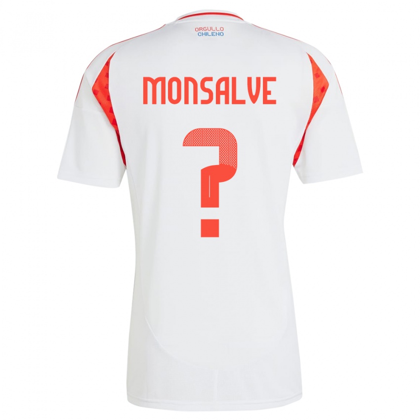Damen Chile Gaspar Monsalve #0 Weiß Auswärtstrikot Trikot 24-26 T-Shirt