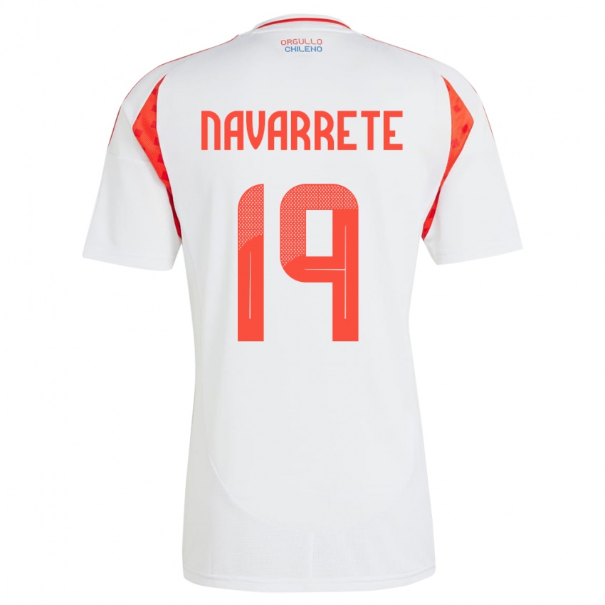 Damen Chile Valentina Navarrete #19 Weiß Auswärtstrikot Trikot 24-26 T-Shirt