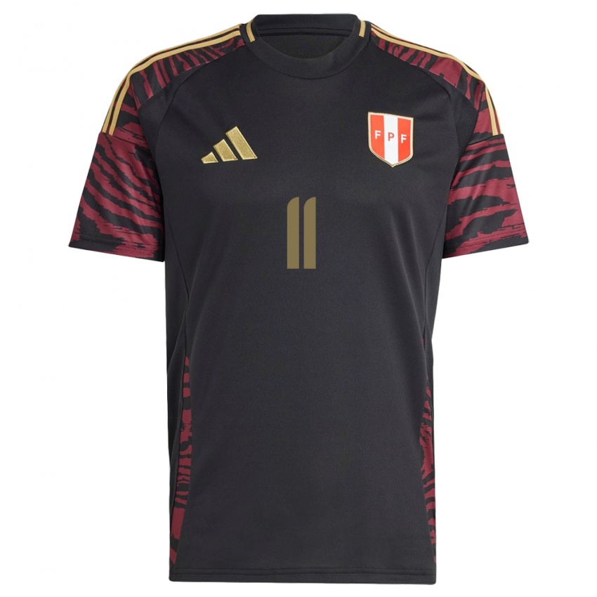 Damen Peru Bryan Reyna #11 Schwarz Auswärtstrikot Trikot 24-26 T-Shirt