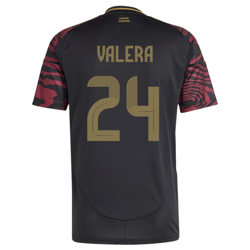 Damen Peru Álex Valera #24 Schwarz Auswärtstrikot Trikot 24-26 T-Shirt