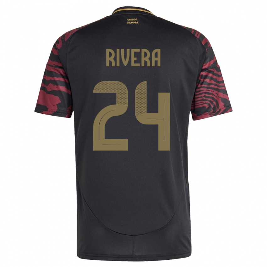 Damen Peru José Rivera #24 Schwarz Auswärtstrikot Trikot 24-26 T-Shirt