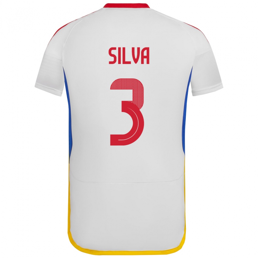 Damen Venezuela Santiago Silva #3 Weiß Auswärtstrikot Trikot 24-26 T-Shirt
