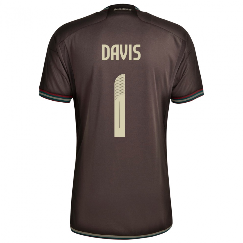 Damen Jamaika Shaquan Davis #1 Nachtbraun Auswärtstrikot Trikot 24-26 T-Shirt