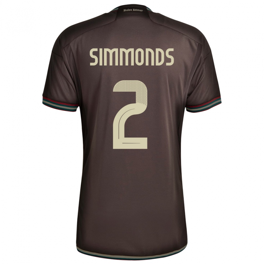 Damen Jamaika Nicholas Simmonds #2 Nachtbraun Auswärtstrikot Trikot 24-26 T-Shirt