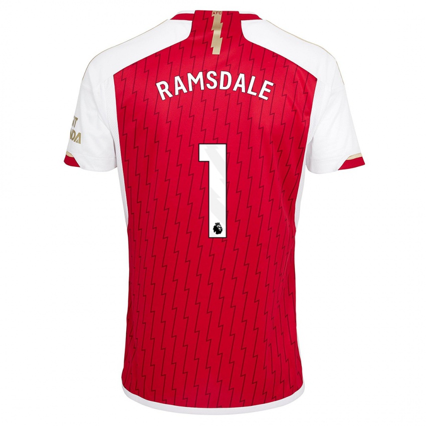 Kinder Aaron Ramsdale #1 Rot Heimtrikot Trikot 2023/24 T-Shirt