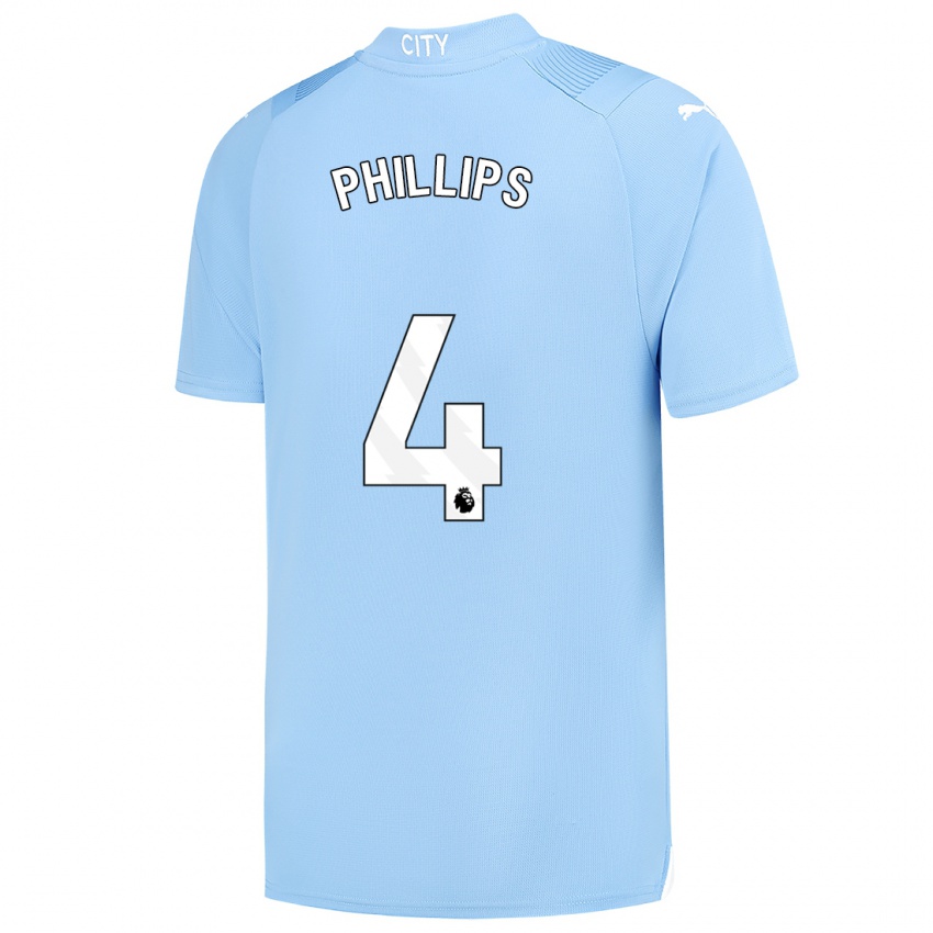 Kinder Kalvin Phillips #4 Hellblau Heimtrikot Trikot 2023/24 T-Shirt
