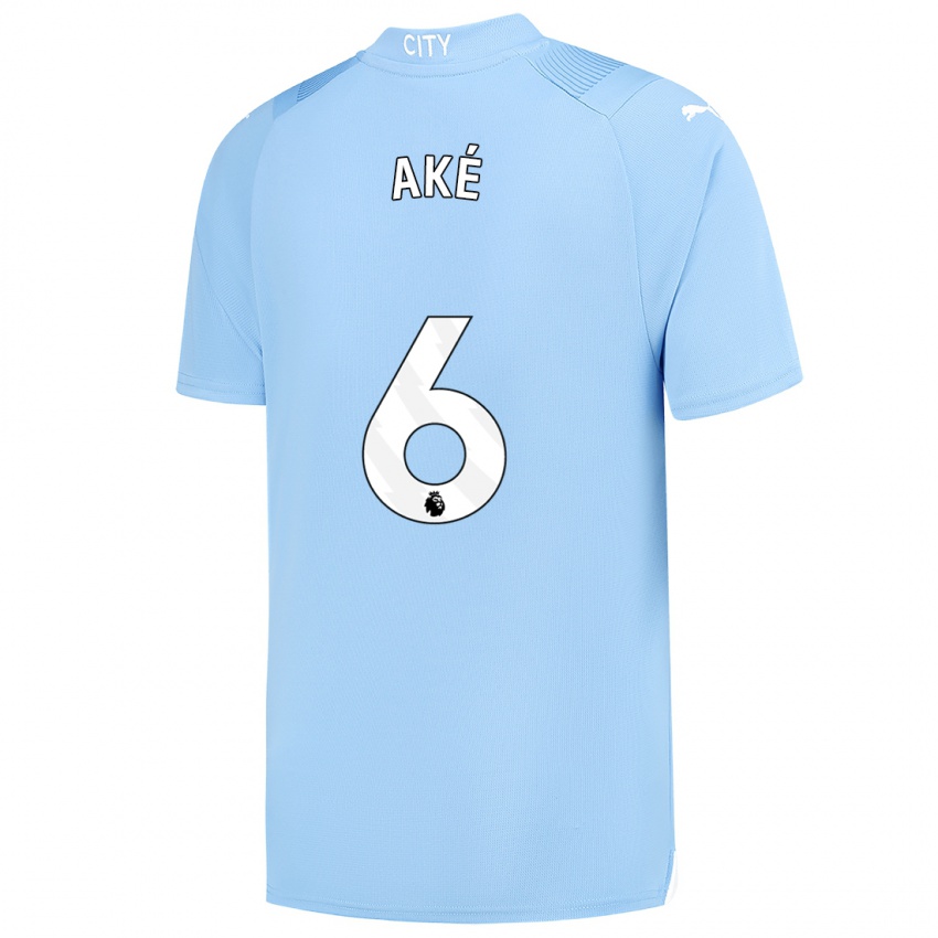 Kinder Nathan Ake #6 Hellblau Heimtrikot Trikot 2023/24 T-Shirt