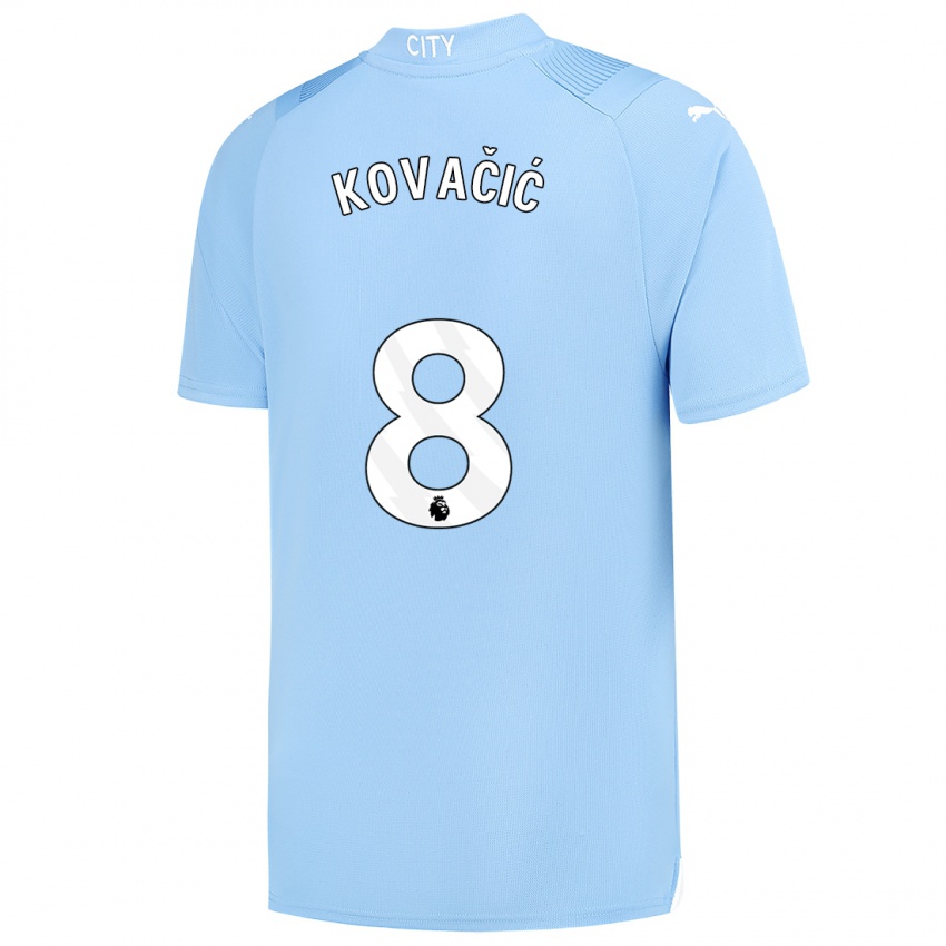 Kinder Mateo Kovacic #8 Hellblau Heimtrikot Trikot 2023/24 T-Shirt