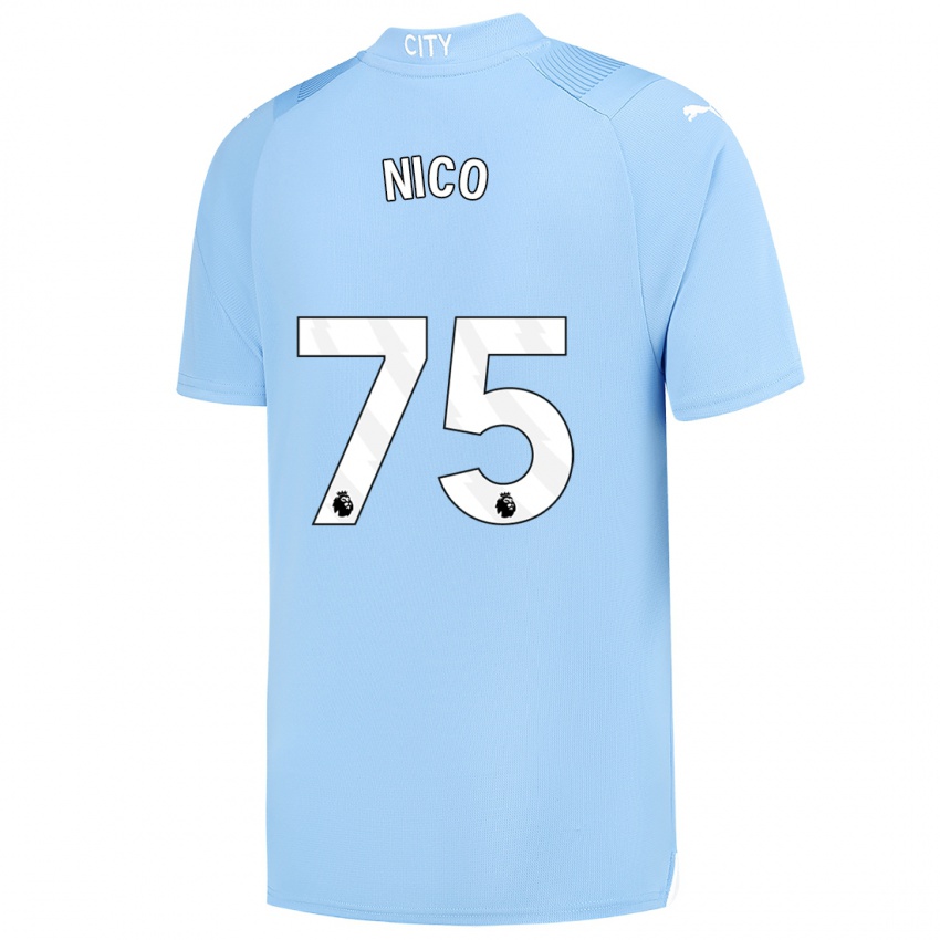 Kinder Nico O'reilly #75 Hellblau Heimtrikot Trikot 2023/24 T-Shirt