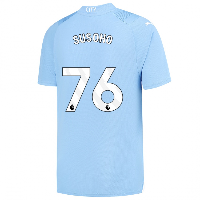 Kinder Mahamadou Susoho #76 Hellblau Heimtrikot Trikot 2023/24 T-Shirt