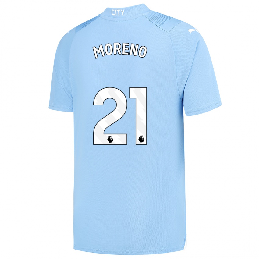 Kinder Marlos Moreno #21 Hellblau Heimtrikot Trikot 2023/24 T-Shirt