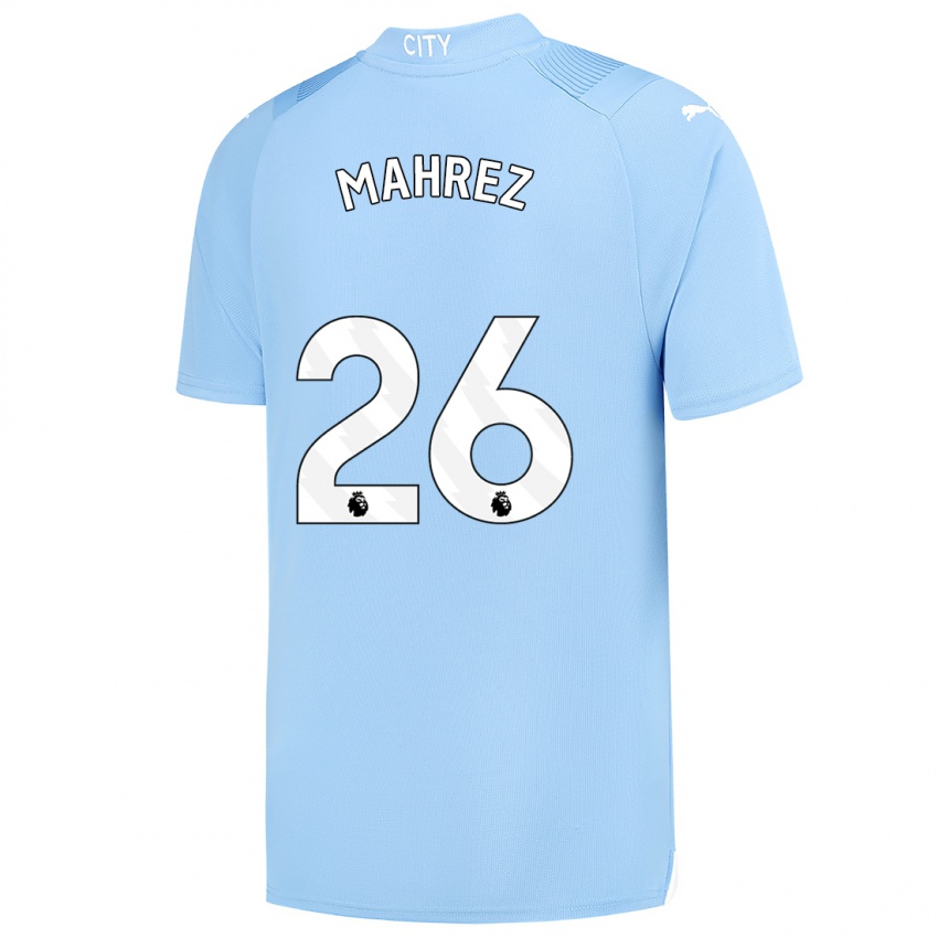 Kinder Riyad Mahrez #26 Hellblau Heimtrikot Trikot 2023/24 T-Shirt