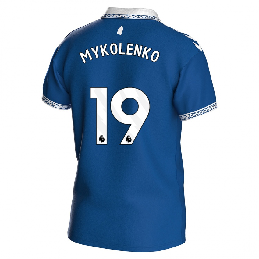 Kinder Vitaliy Mykolenko #19 Königsblau Heimtrikot Trikot 2023/24 T-Shirt