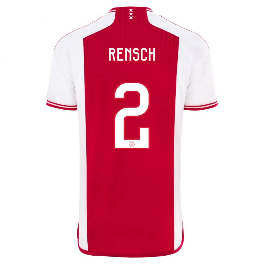 Kinder Devyne Rensch #2 Rot-Weiss Heimtrikot Trikot 2023/24 T-Shirt