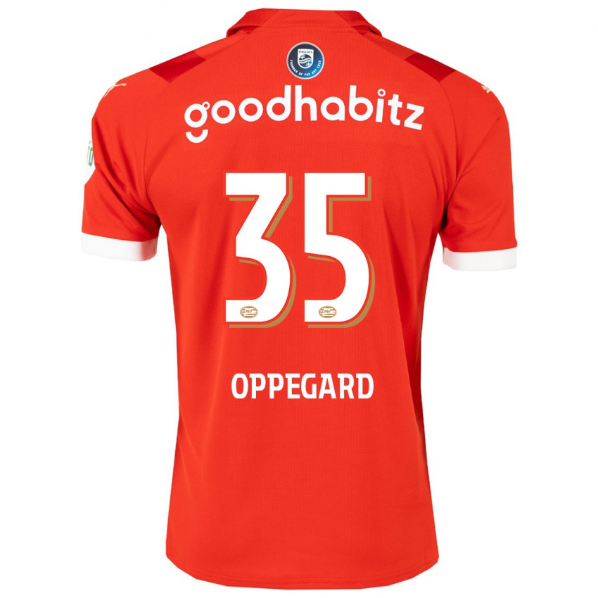 Kinder Fredrik Oppegard #35 Rot Heimtrikot Trikot 2023/24 T-Shirt