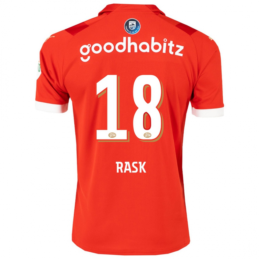 Kinder Caroline Rask #18 Rot Heimtrikot Trikot 2023/24 T-Shirt