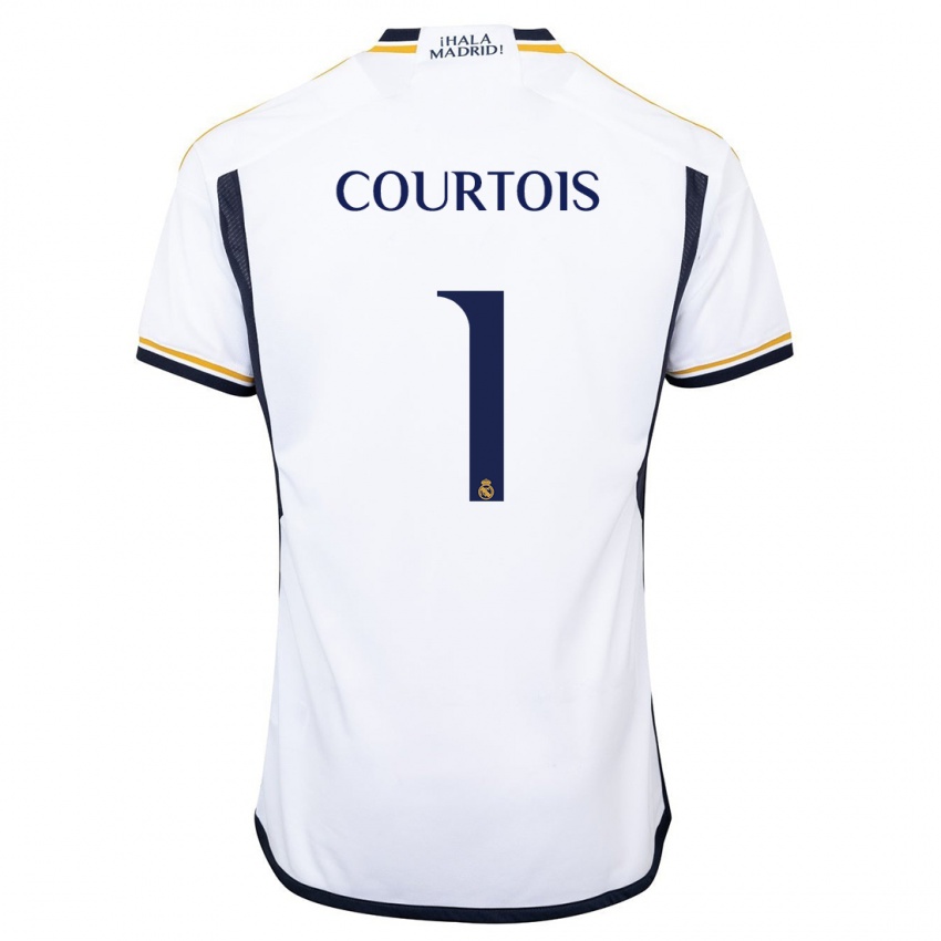 Kinder Thibaut Courtois #1 Weiß Heimtrikot Trikot 2023/24 T-Shirt