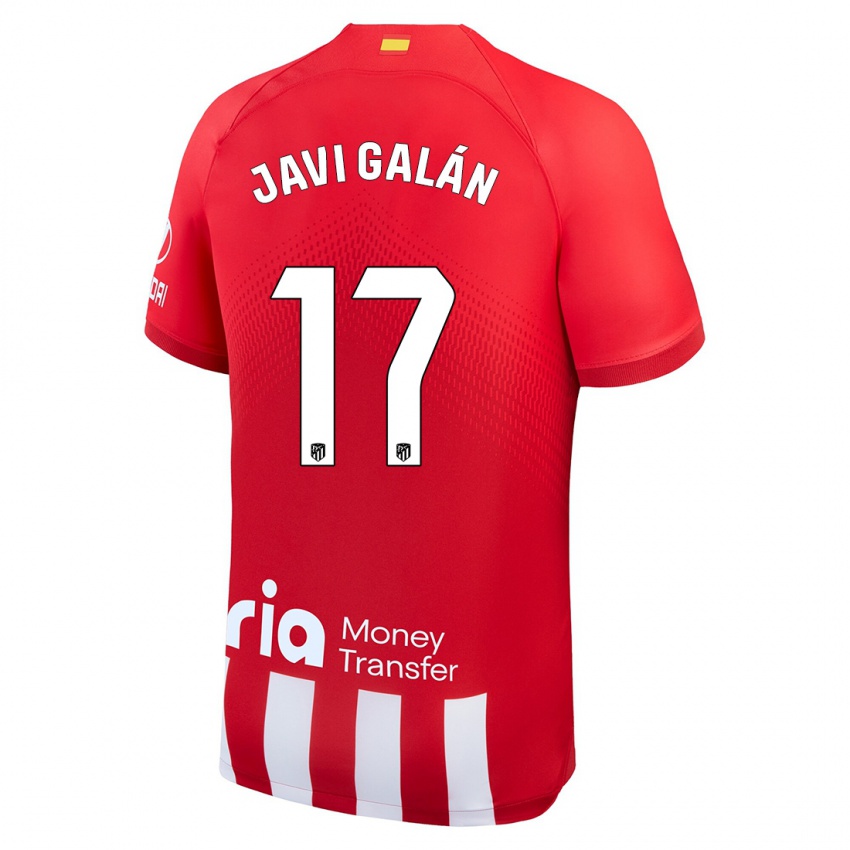 Kinder Javi Galán #17 Rot-Weiss Heimtrikot Trikot 2023/24 T-Shirt