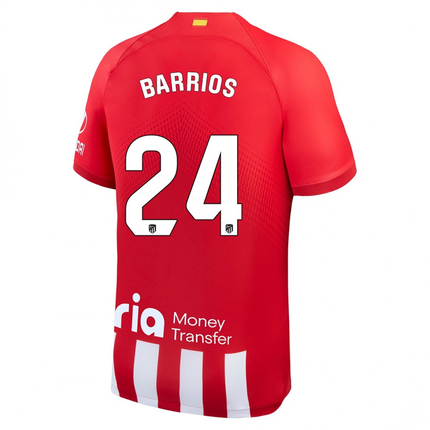 Kinder Pablo Barrios #24 Rot-Weiss Heimtrikot Trikot 2023/24 T-Shirt