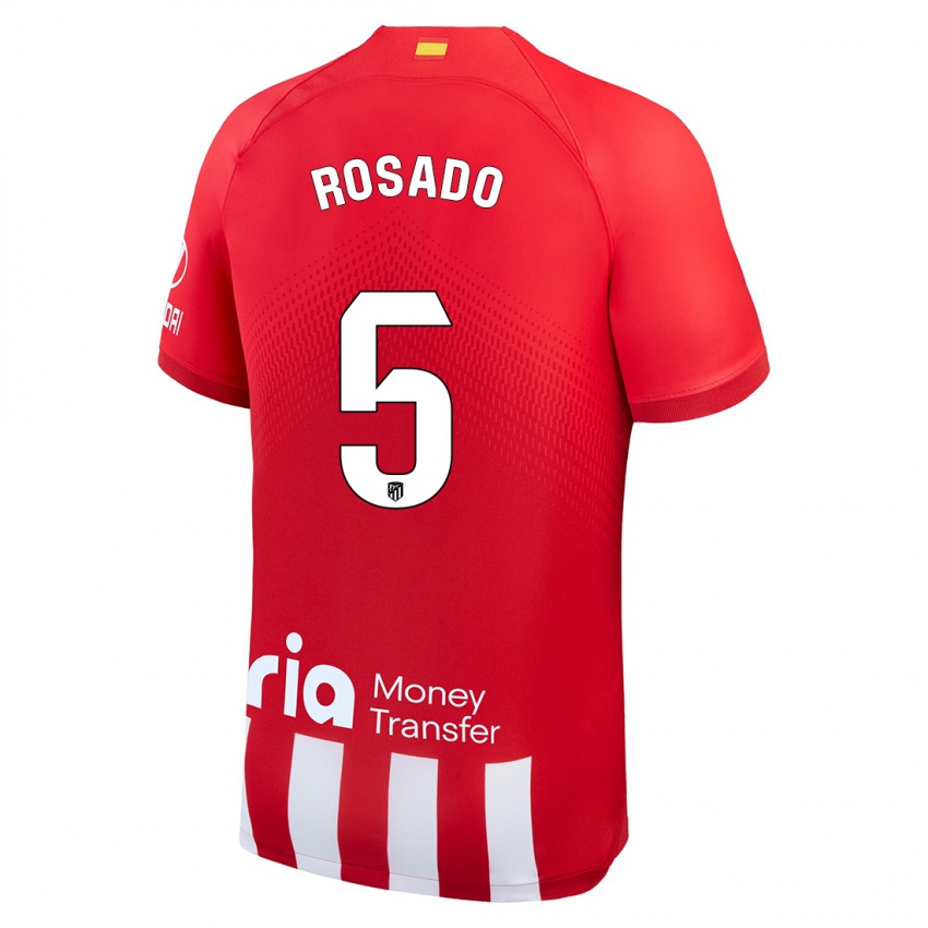 Kinder Diego Rosado #5 Rot-Weiss Heimtrikot Trikot 2023/24 T-Shirt