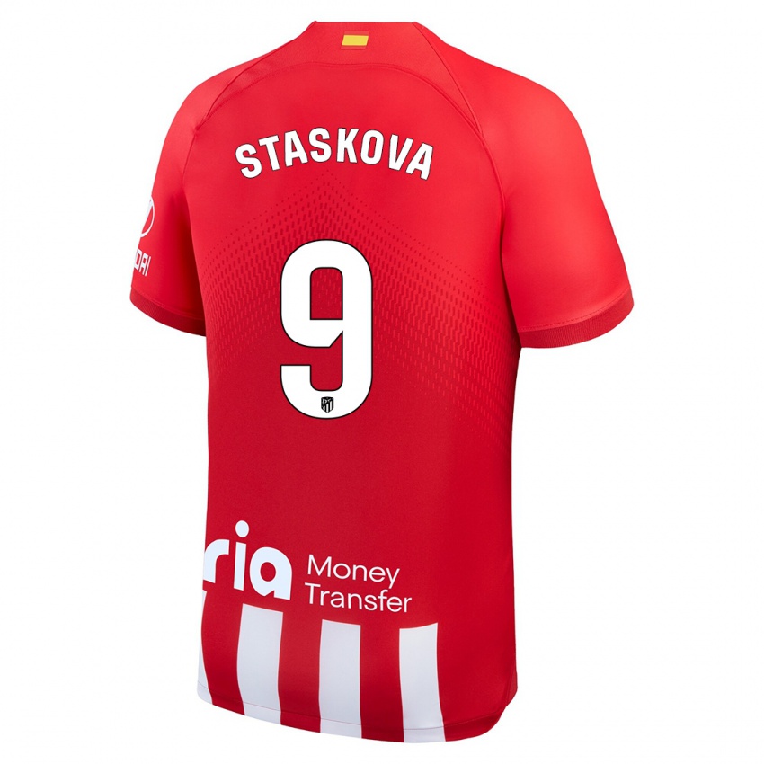 Kinder Andrea Staskova #9 Rot-Weiss Heimtrikot Trikot 2023/24 T-Shirt