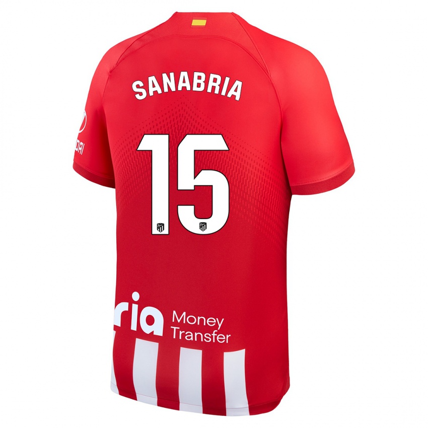 Kinder Juan Sanabria #15 Rot-Weiss Heimtrikot Trikot 2023/24 T-Shirt