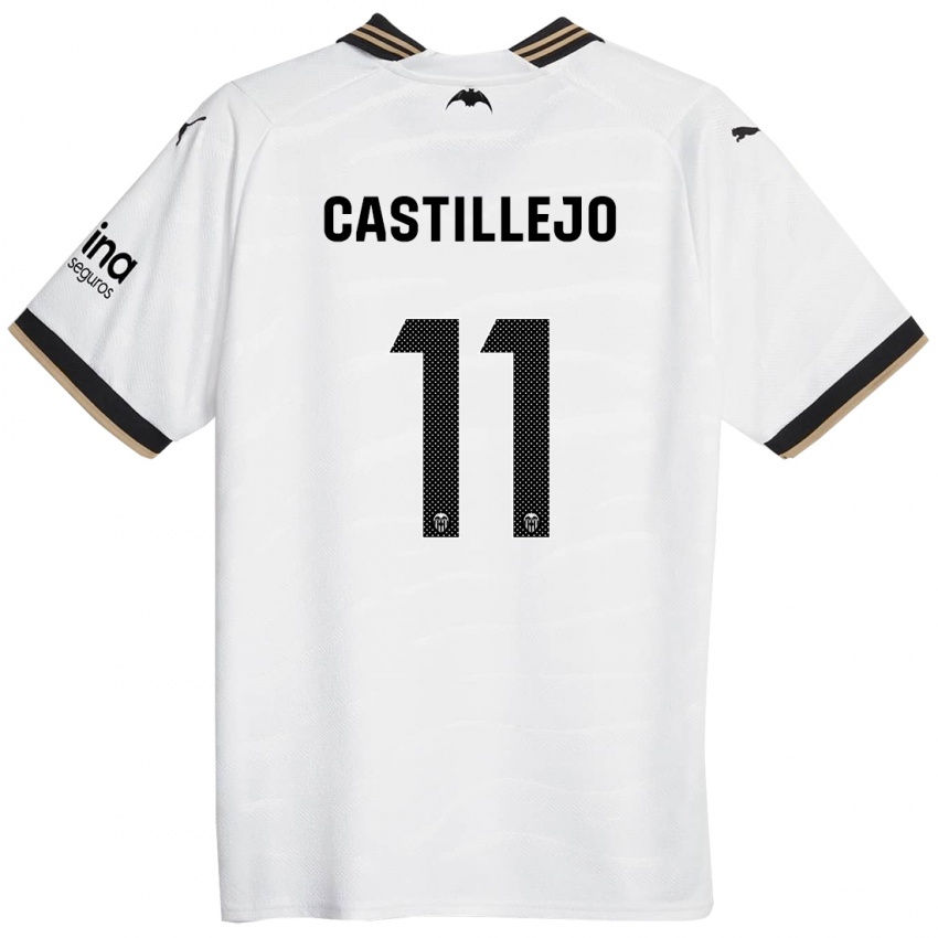 Kinder Samu Castillejo #11 Weiß Heimtrikot Trikot 2023/24 T-Shirt