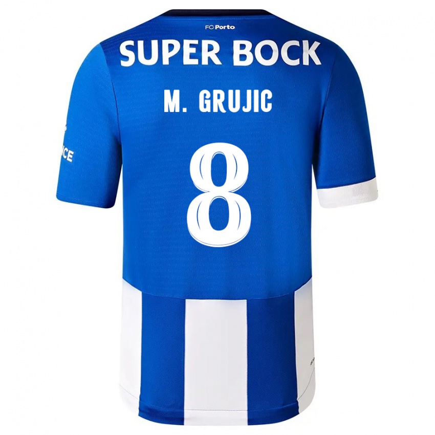 Kinder Marko Grujic #8 Blau Weiss Heimtrikot Trikot 2023/24 T-Shirt