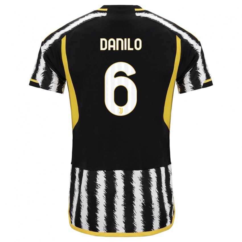 Kinder Danilo #6 Schwarz-Weiss Heimtrikot Trikot 2023/24 T-Shirt