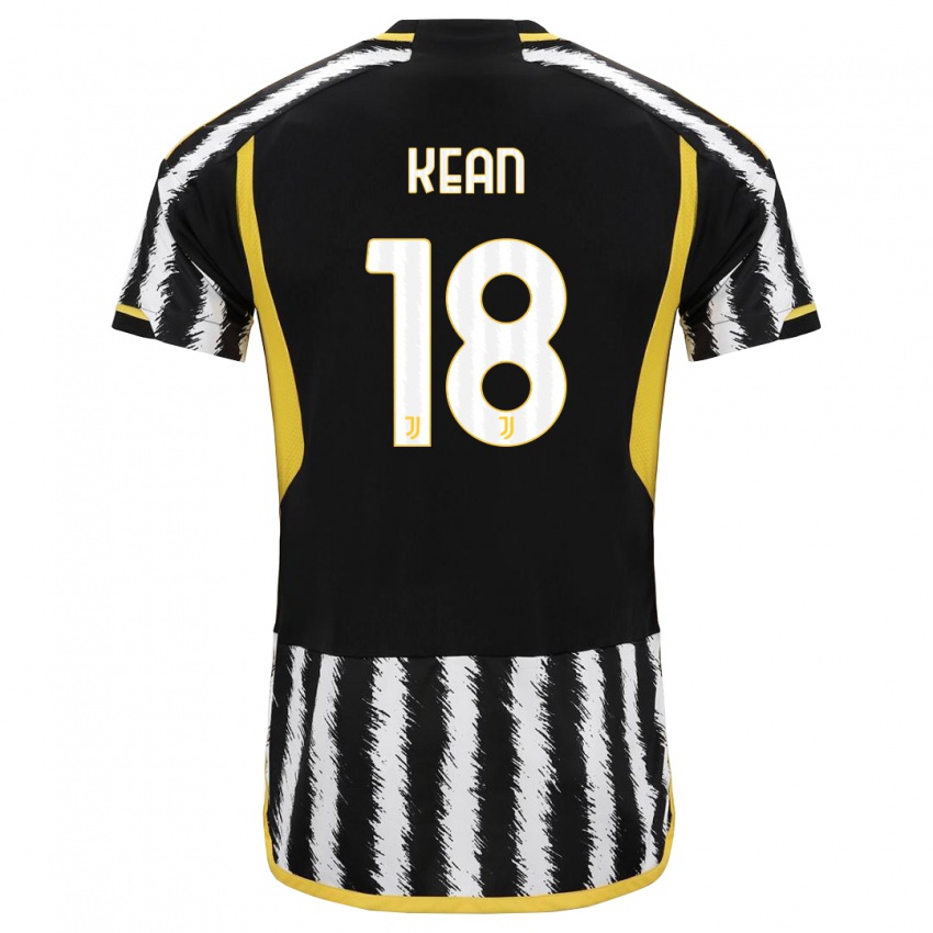 Kinder Moise Kean #18 Schwarz-Weiss Heimtrikot Trikot 2023/24 T-Shirt