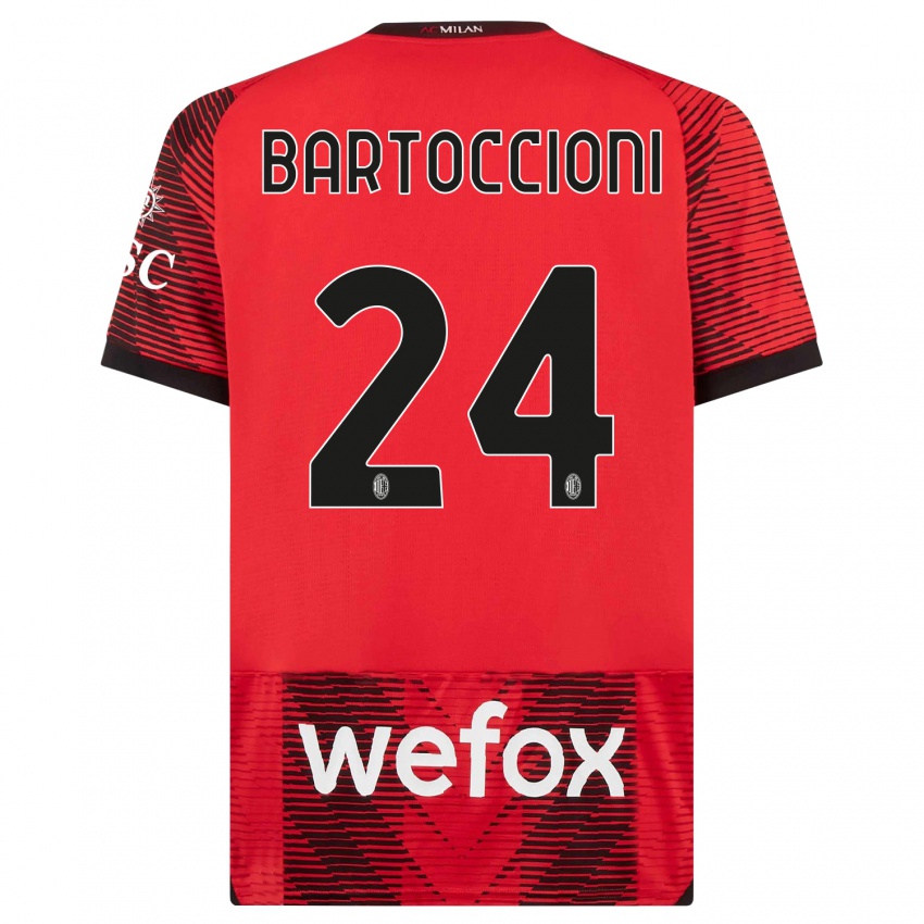 Kinder Andrea Bartoccioni #24 Rot Schwarz Heimtrikot Trikot 2023/24 T-Shirt