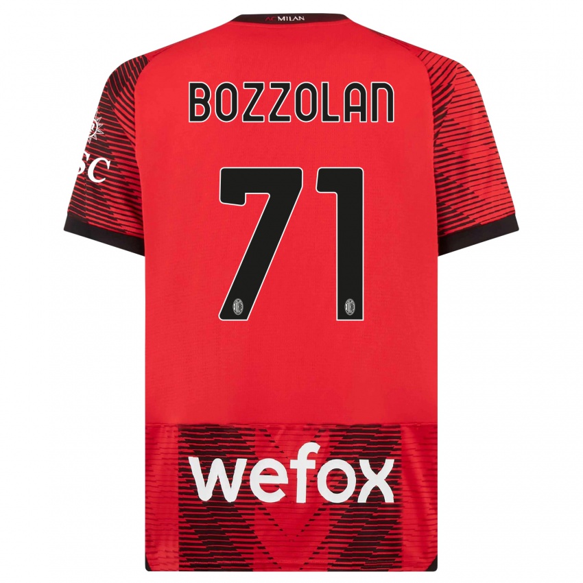 Kinder Andrea Bozzolan #71 Rot Schwarz Heimtrikot Trikot 2023/24 T-Shirt