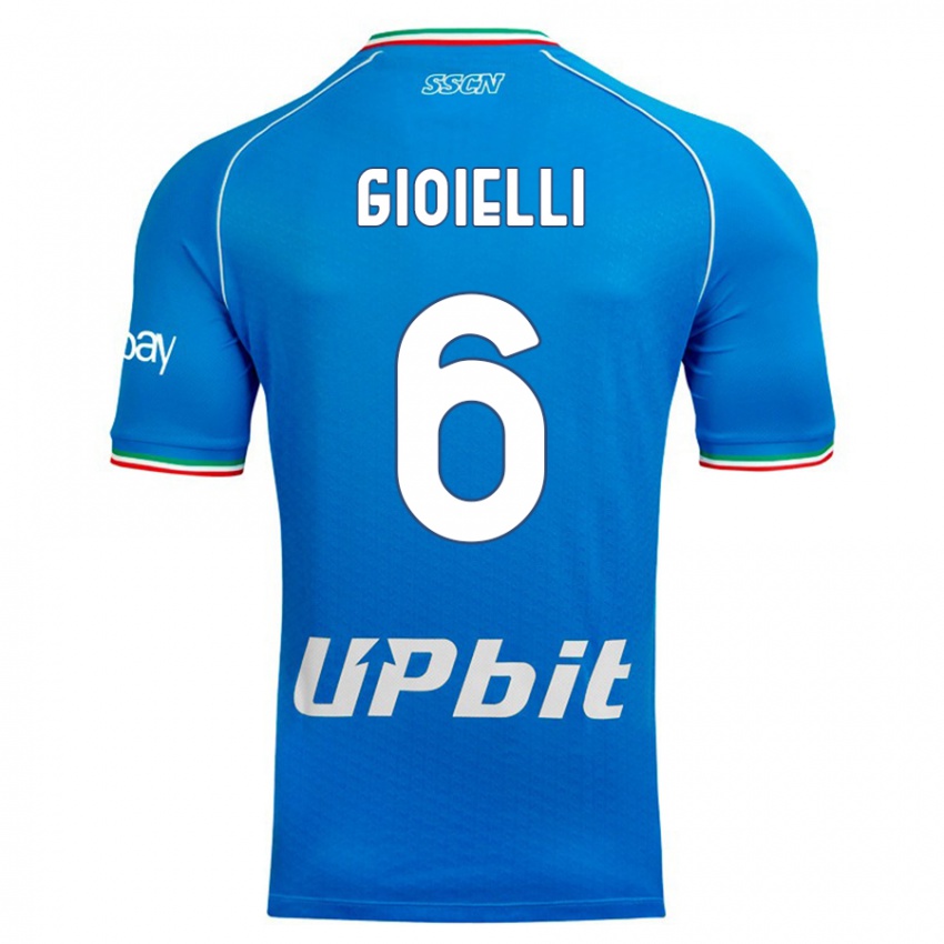 Kinder Francesco Gioielli #6 Himmelblau Heimtrikot Trikot 2023/24 T-Shirt