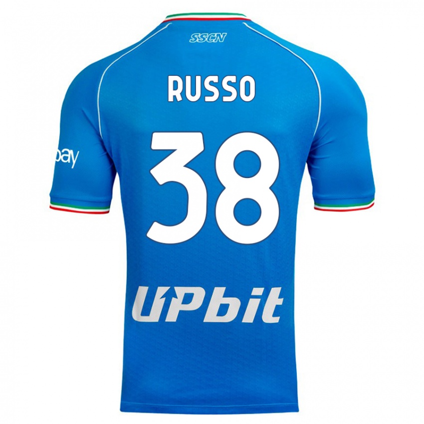 Kinder Lorenzo Russo #38 Himmelblau Heimtrikot Trikot 2023/24 T-Shirt