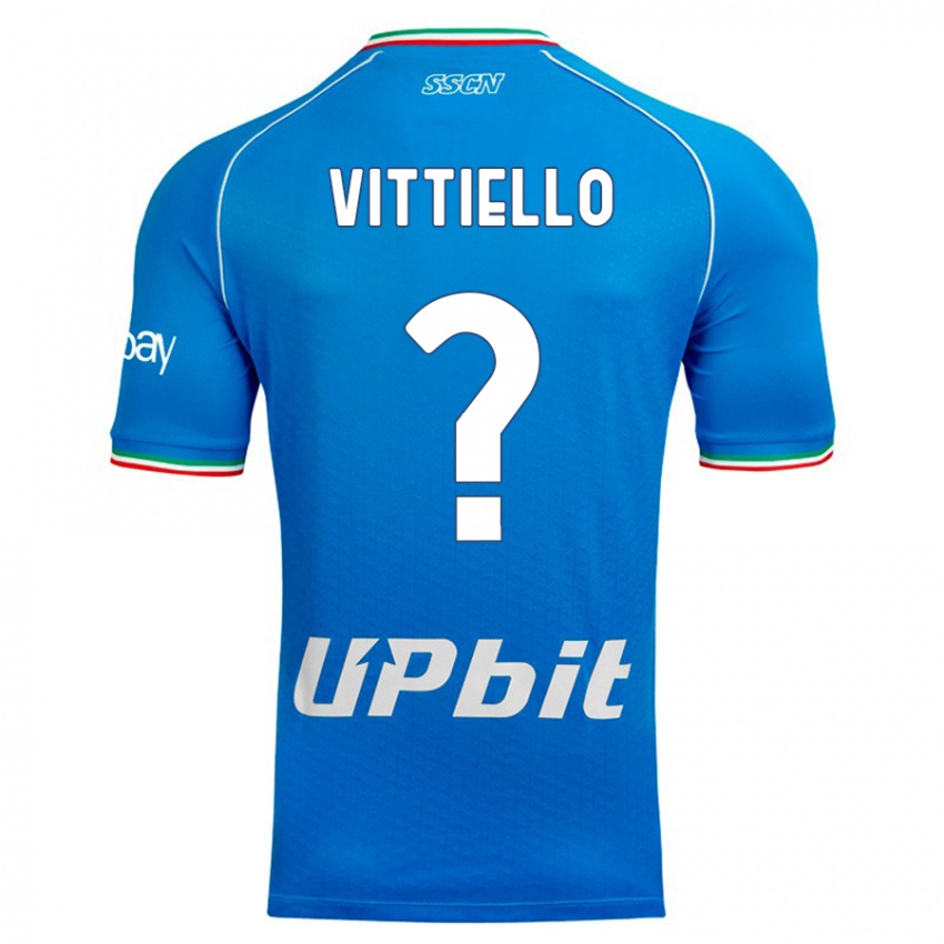 Kinder Antonio Vittiello #0 Himmelblau Heimtrikot Trikot 2023/24 T-Shirt