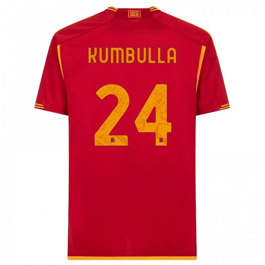 Kinder Marash Kumbulla #24 Rot Heimtrikot Trikot 2023/24 T-Shirt