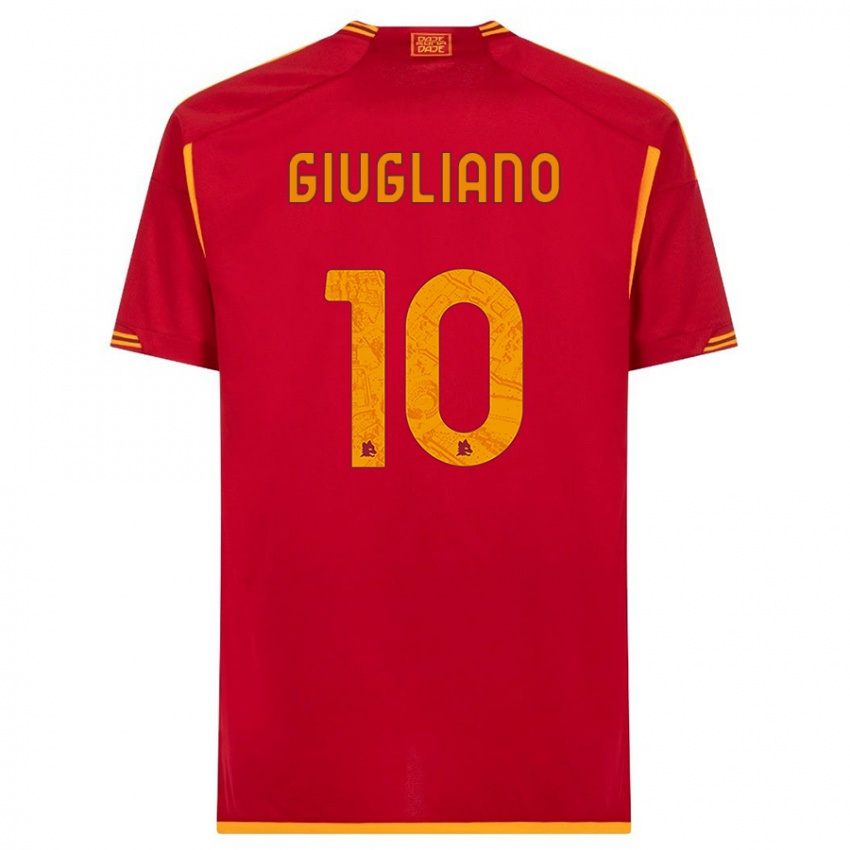 Kinder Manuela Giugliano #10 Rot Heimtrikot Trikot 2023/24 T-Shirt