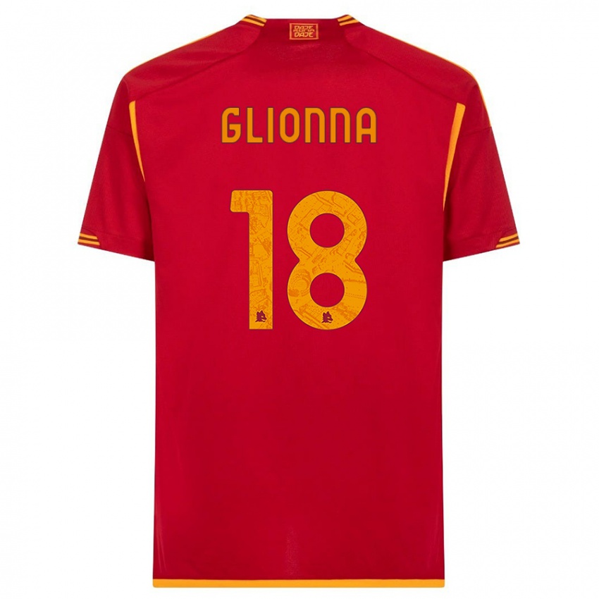 Kinder Benedetta Glionna #18 Rot Heimtrikot Trikot 2023/24 T-Shirt