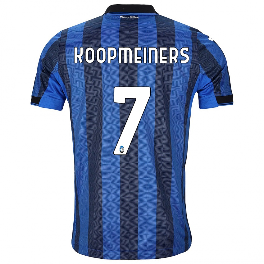 Kinder Teun Koopmeiners #7 Schwarz Blau Heimtrikot Trikot 2023/24 T-Shirt