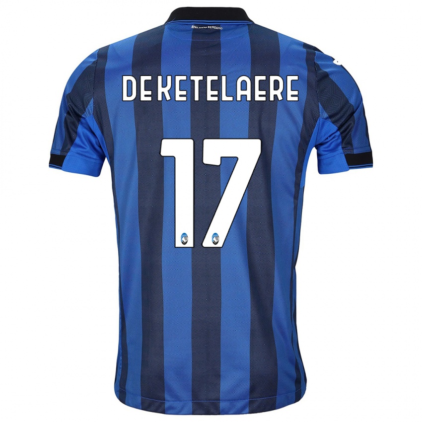 Kinder Charles De Ketelaere #17 Schwarz Blau Heimtrikot Trikot 2023/24 T-Shirt