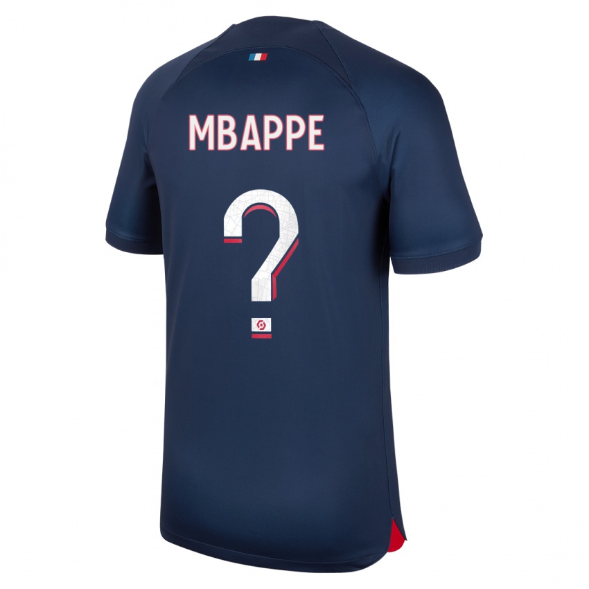 Kinder Ethan Mbappe #0 Blau Rot Heimtrikot Trikot 2023/24 T-Shirt