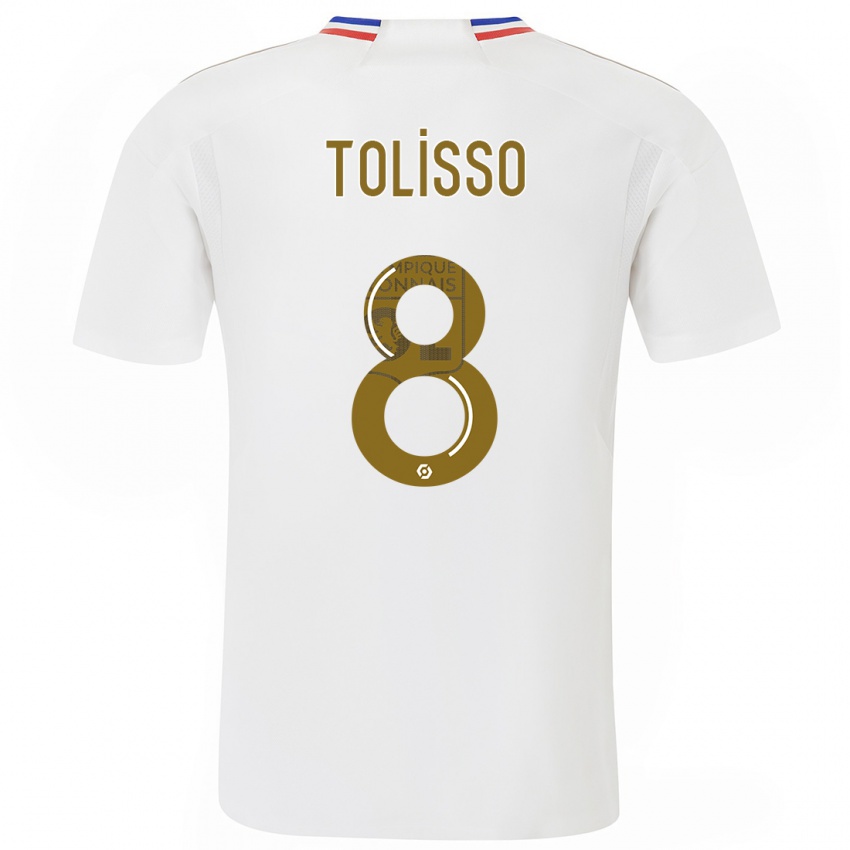 Kinder Corentin Tolisso #8 Weiß Heimtrikot Trikot 2023/24 T-Shirt