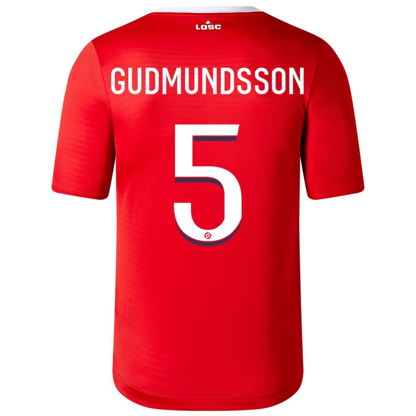 Kinder Gabriel Gudmundsson #5 Rot Heimtrikot Trikot 2023/24 T-Shirt