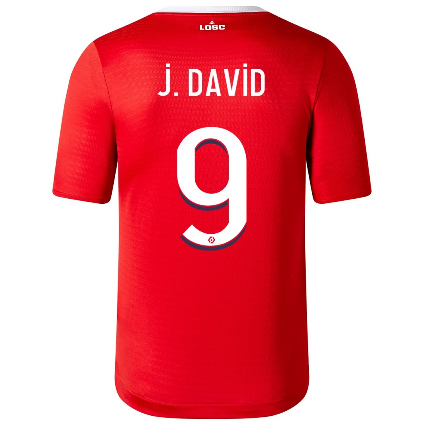 Kinder Jonathan David #9 Rot Heimtrikot Trikot 2023/24 T-Shirt