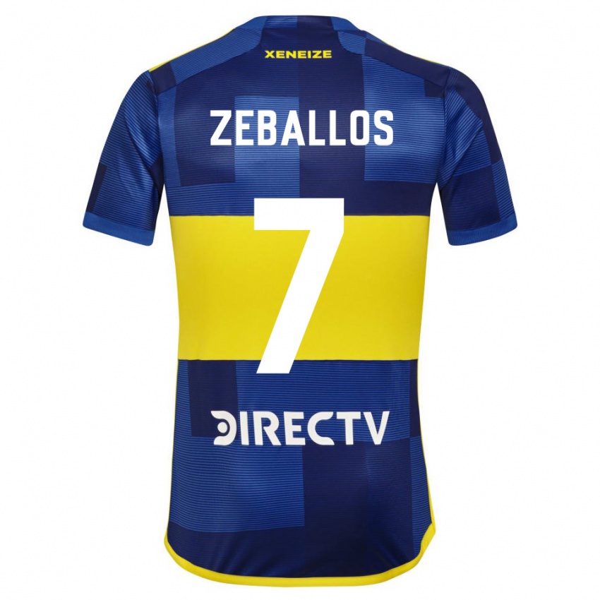 Kinder Exequiel Zeballos #7 Dunkelblau Gelb Heimtrikot Trikot 2023/24 T-Shirt