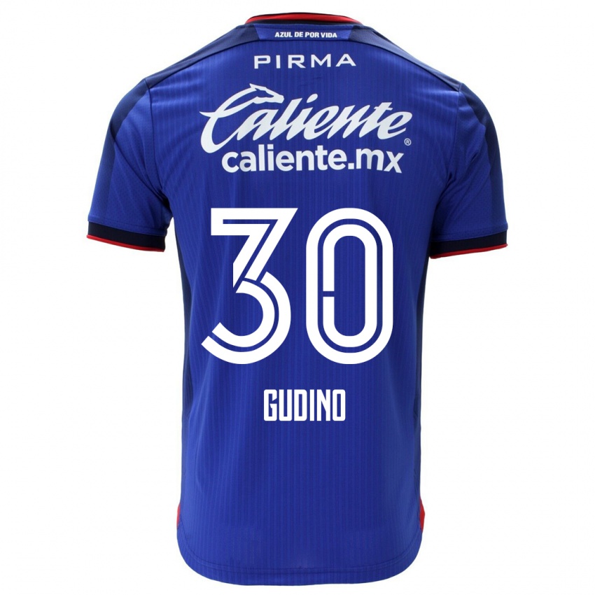 Kinder Andres Gudino #30 Blau Heimtrikot Trikot 2023/24 T-Shirt