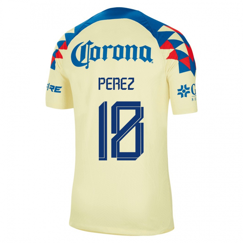 Kinder Amanda Perez #18 Gelb Heimtrikot Trikot 2023/24 T-Shirt