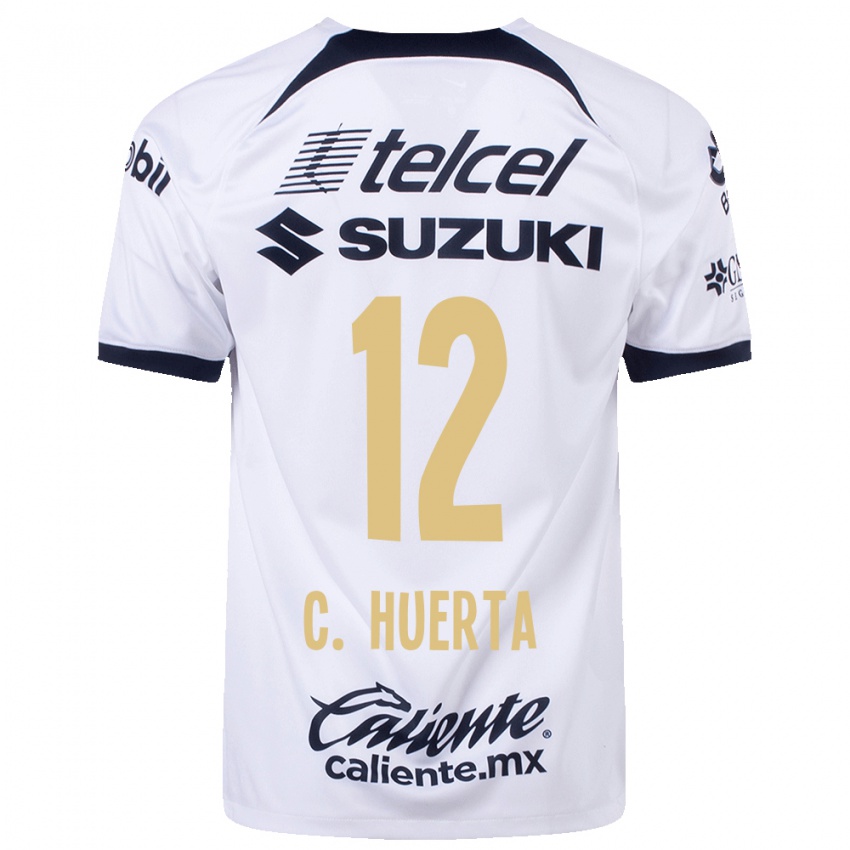 Kinder César Huerta #12 Weiß Heimtrikot Trikot 2023/24 T-Shirt