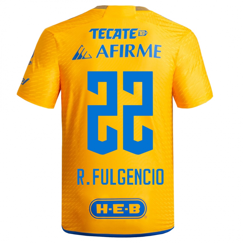 Kinder Raymundo Fulgencio #22 Gelb Heimtrikot Trikot 2023/24 T-Shirt