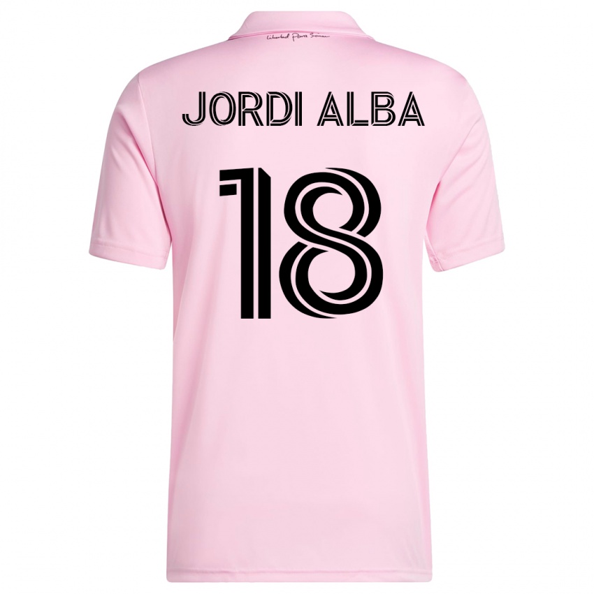 Kinder Jordi Alba #18 Rosa Heimtrikot Trikot 2023/24 T-Shirt